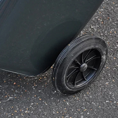 TUFF 240L Bin Close Up of Wheel