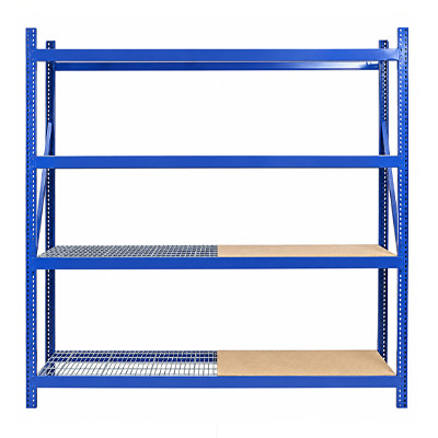 TUFF Industrial Pro shelving with Wire and Chipboard Shelves