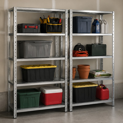 Two TUFF 70 Shelving units together