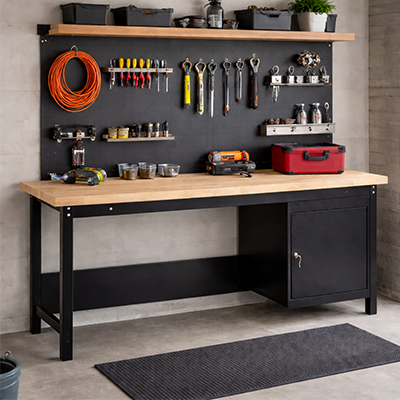 Durable workbench with Beech worktop