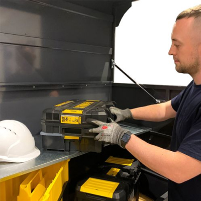 Secure toolbox for on-site storage