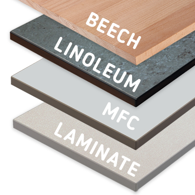 Range of worktop options available
